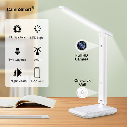 CamnSmart Desk Lamp Smart HD Camera One Key Quick Call